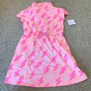 Pink Lighting Bolt Fabkids Hooded Dress